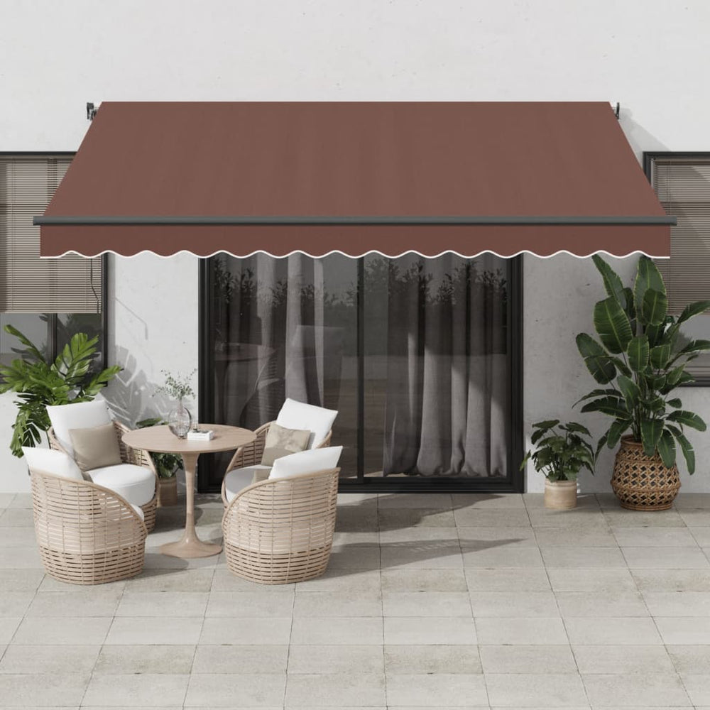Manuelle LED Markise Braun 400x350 cm