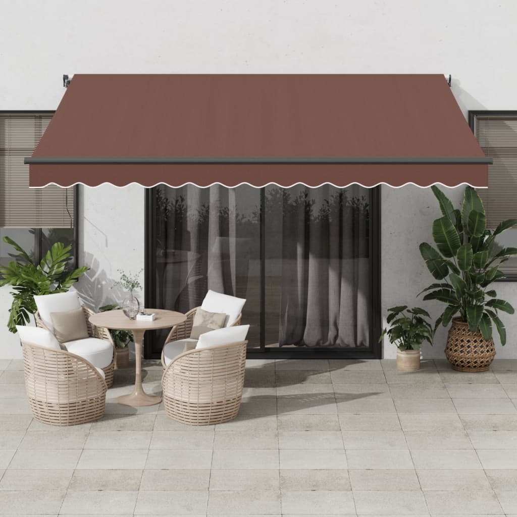 Manuelle LED Markise Braun 400x350 cm