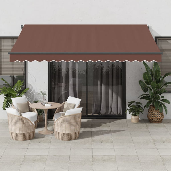 Manuelle LED Markise Braun 400x350 cm
