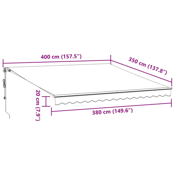 Automatische LED Markise Braun 400x350 cm