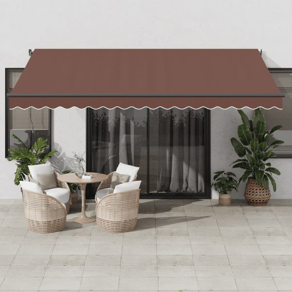Manuelle LED Markise Braun 450x350 cm