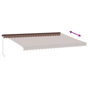 Manuelle Markise mit LEDs Braun 500x350 cm