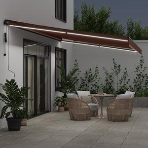 Automatische LED Markise Braun 500x350 cm