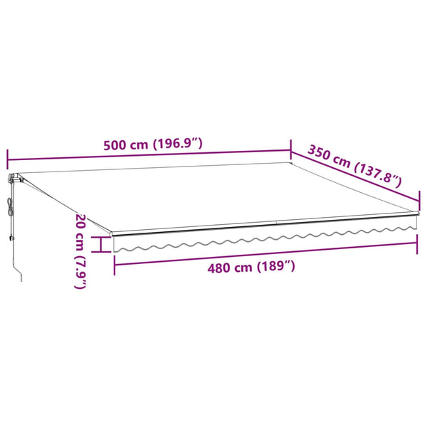 Automatische LED Markise Braun 500x350 cm