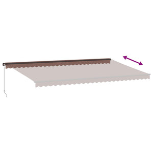 Manuelle LED Markise Braun 600x350 cm
