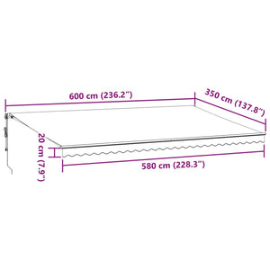 Automatische LED-Markise Braun 600x350 cm