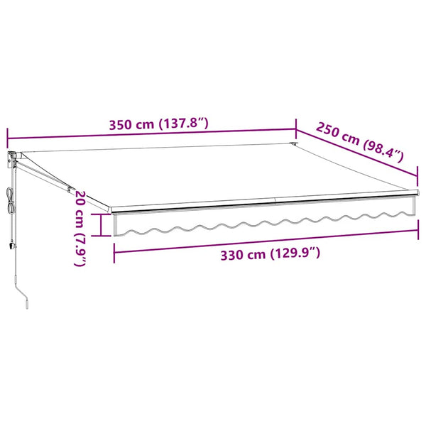 Automatische Markise Braun 350x250 cm