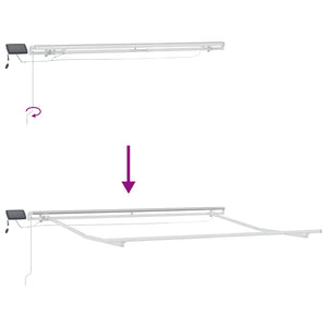 Markise mit LED Anthrazit & Weiß 300x250 cm