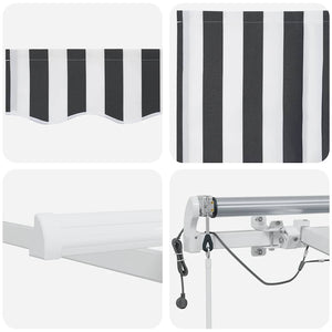Automatische LED Markise, Anthrazit & Weiß, 300x250 cm
