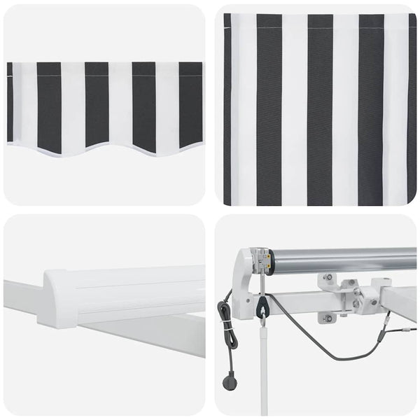 Automatische LED Markise, Anthrazit & Weiß, 300x250 cm