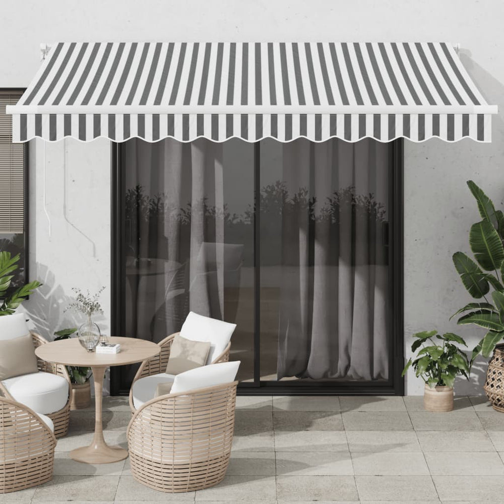 Markise mit LED Anthrazit & Weiß 350x250 cm
