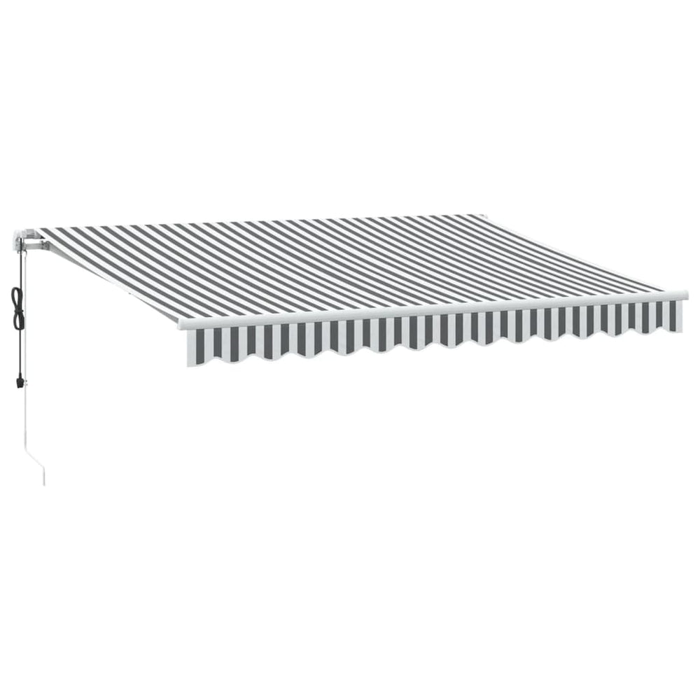 Automatische LED Markise, Anthrazit & Weiß, 350x250 cm