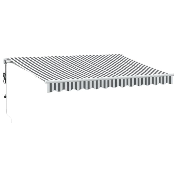 Automatische LED Markise, Anthrazit & Weiß, 350x250 cm