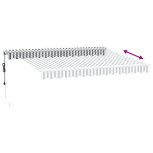 Automatische LED Markise, Anthrazit & Weiß, 350x250 cm