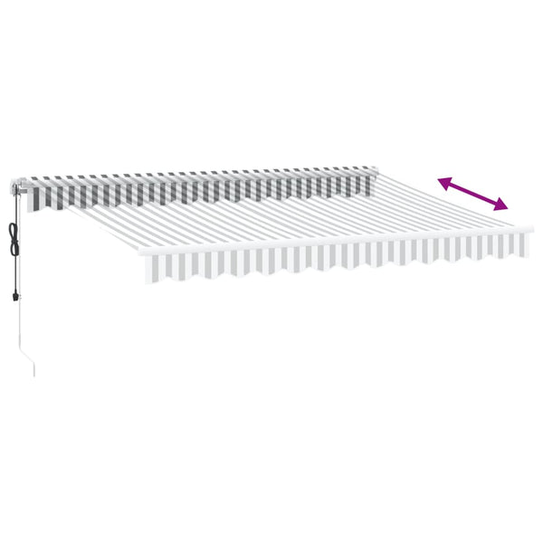 Automatische LED Markise, Anthrazit & Weiß, 350x250 cm
