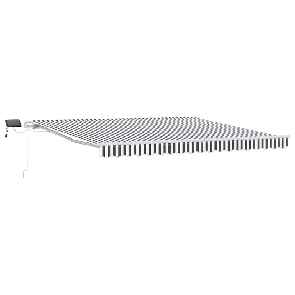 Manuelle LED Markise Anthrazit & Weiß 400x300 cm