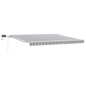 Manuelle LED Markise Anthrazit & Weiß 400x300 cm
