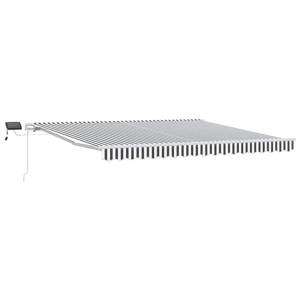 Manuelle LED Markise Anthrazit & Weiß 400x300 cm