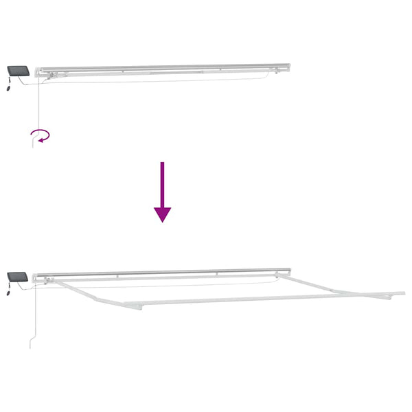 Manuelle LED Markise Anthrazit & Weiß 400x300 cm
