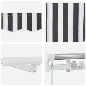 Manuelle LED Markise Anthrazit & Weiß 400x300 cm