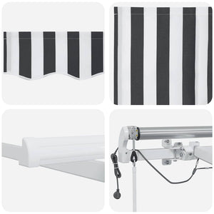 Automatische LED Markise Anthrazit & Weiß 400x300 cm