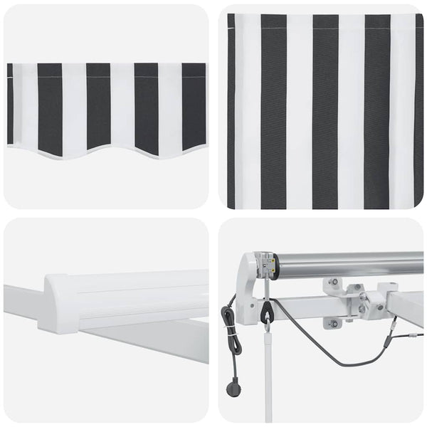 Automatische LED Markise Anthrazit & Weiß 400x300 cm
