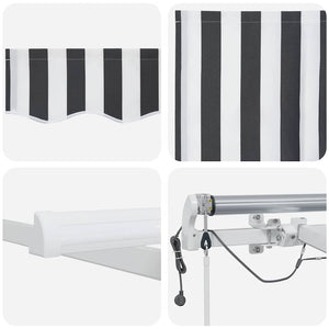 Automatische LED Markise Anthrazit & Weiß 450x300 cm
