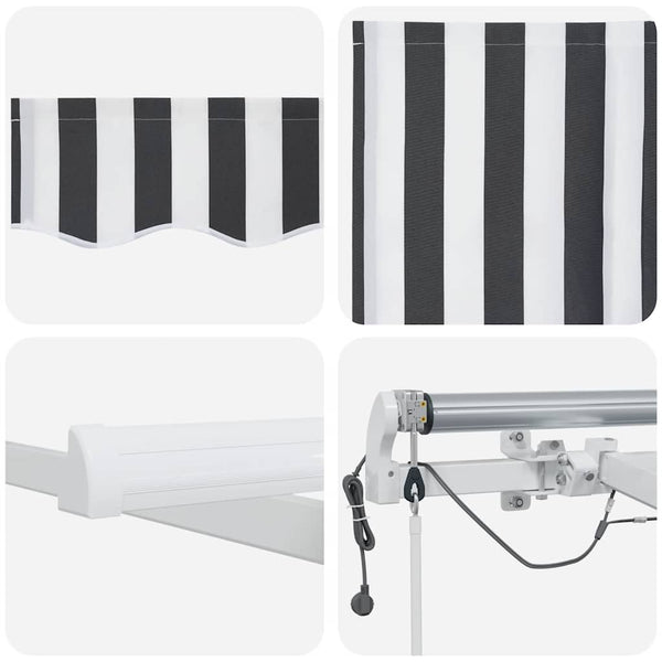 Automatische LED Markise Anthrazit & Weiß 450x300 cm