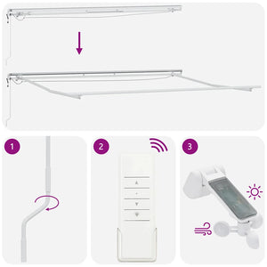Automatische LED Markise Anthrazit & Weiß 450x300 cm
