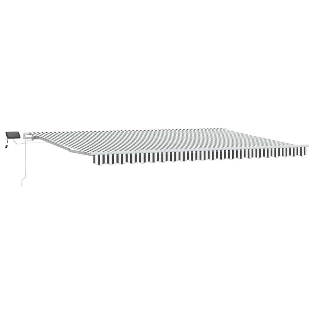 Manuelle LED Markise, Anthrazit & Weiß, 500x300 cm