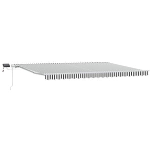 Manuelle LED Markise, Anthrazit & Weiß, 500x300 cm