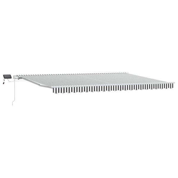Manuelle LED Markise, Anthrazit & Weiß, 500x300 cm