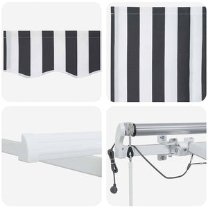 Automatische LED Markise Anthrazit & Weiß 500x300 cm
