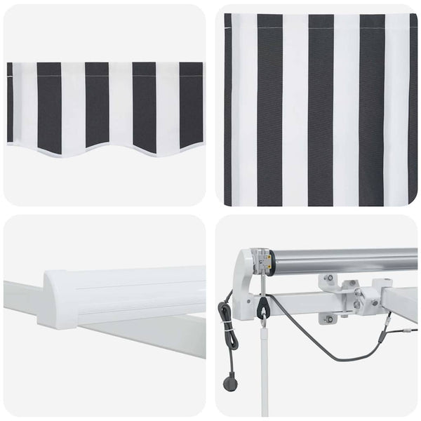 Automatische LED Markise Anthrazit & Weiß 500x300 cm