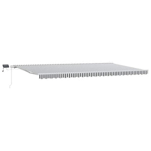 Manuelle LED Markise Anthrazit & Weiß 600x300 cm