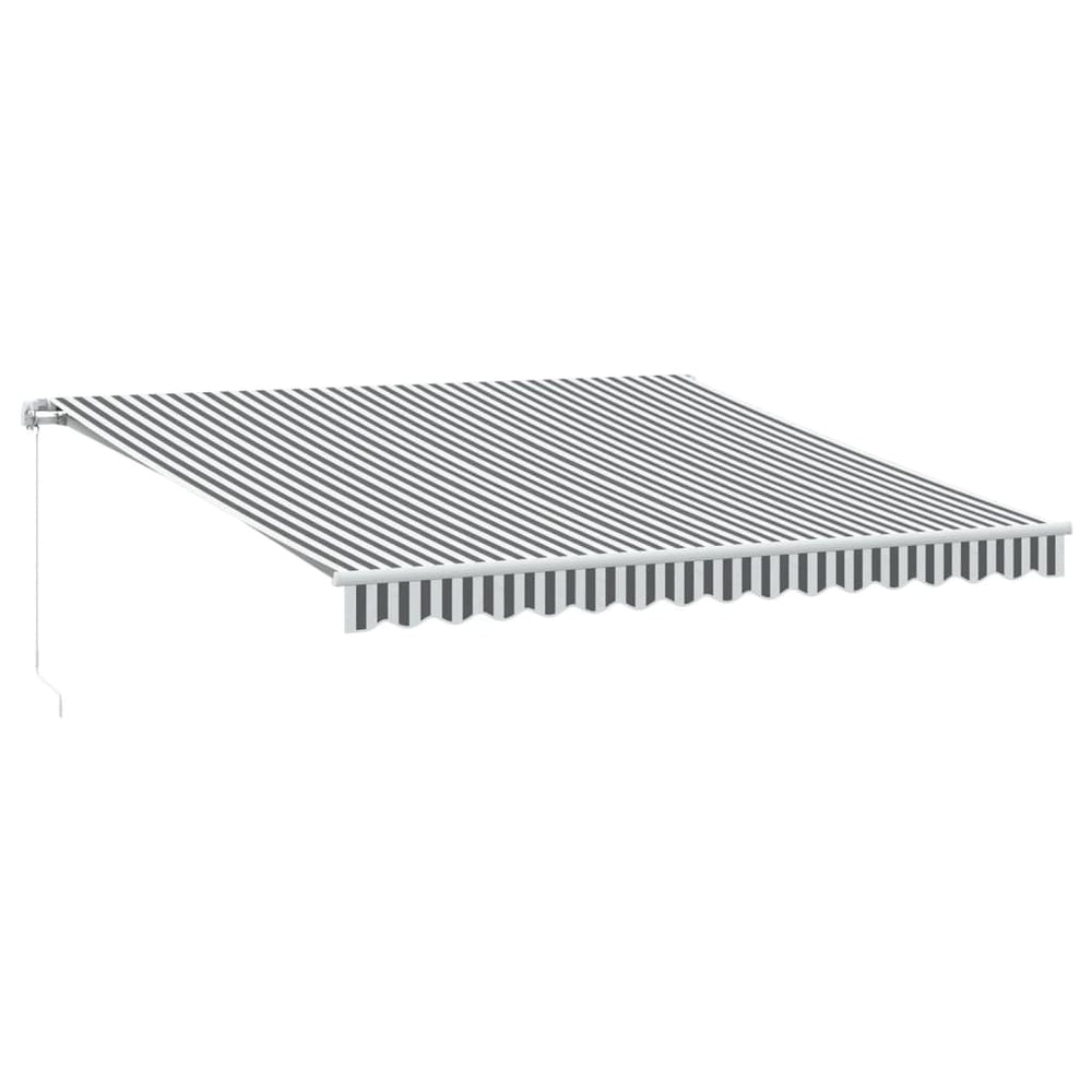 Manuelle LED Markise Anthrazit & Weiß 400x350 cm