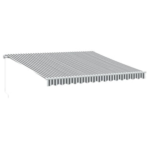Manuelle LED Markise Anthrazit & Weiß 400x350 cm