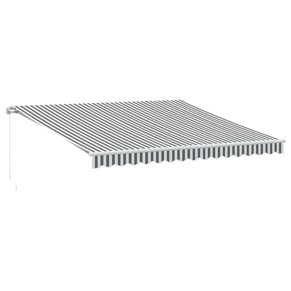Manuelle LED Markise Anthrazit & Weiß 400x350 cm