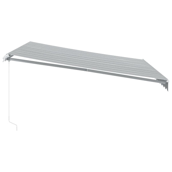 Manuelle LED Markise Anthrazit & Weiß 400x350 cm