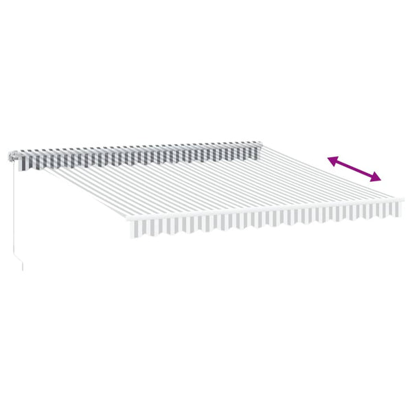 Manuelle LED Markise Anthrazit & Weiß 400x350 cm