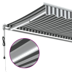 Automatische LED Markise Anthrazit & Weiß 400x350 cm
