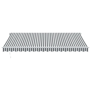 Manuelle LED Markise Anthrazit & Weiß 450x350 cm