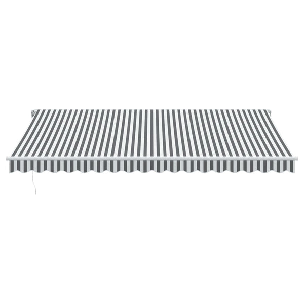 Manuelle LED Markise Anthrazit & Weiß 450x350 cm