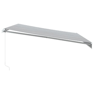 Manuelle LED Markise Anthrazit & Weiß 450x350 cm