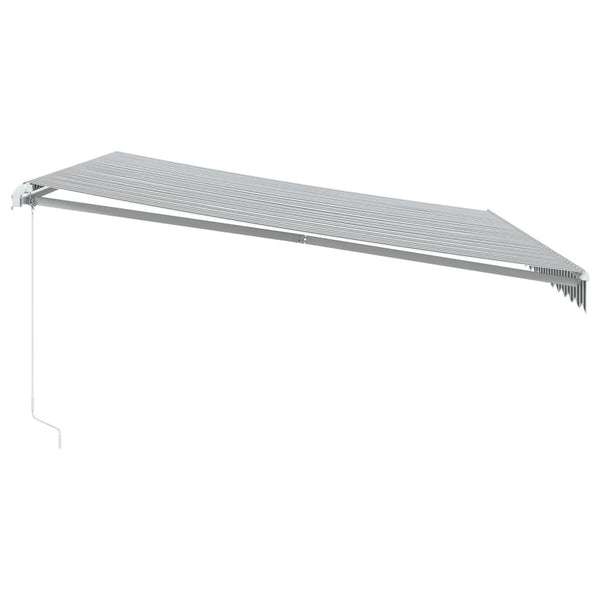 Manuelle LED Markise Anthrazit & Weiß 450x350 cm