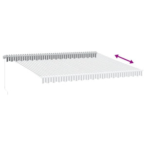 Manuelle LED Markise Anthrazit & Weiß 450x350 cm