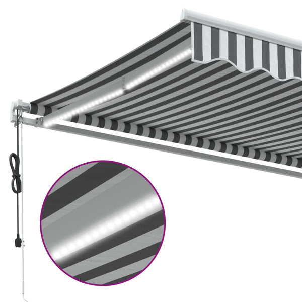 Automatische LED Markise Anthrazit & Weiß 450x350 cm