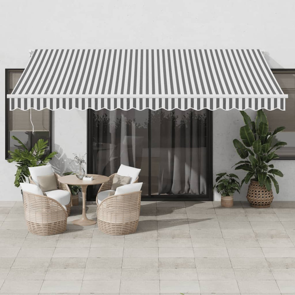 Automatische LED Markise Anthrazit & Weiß 450x350 cm