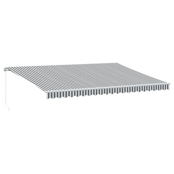 Manuelle LED Markise Anthrazit & Weiß 500x350 cm
