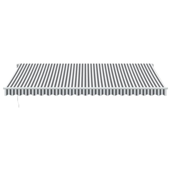 Manuelle LED Markise Anthrazit & Weiß 500x350 cm